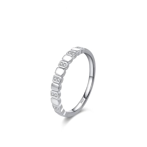 Dsnyu 925 Silberring Frauen, Wedding Ring Geometrisches Quadrat Zirkonia Runde Form Silber Schmuck Größe 52 (16.6) von Dsnyu