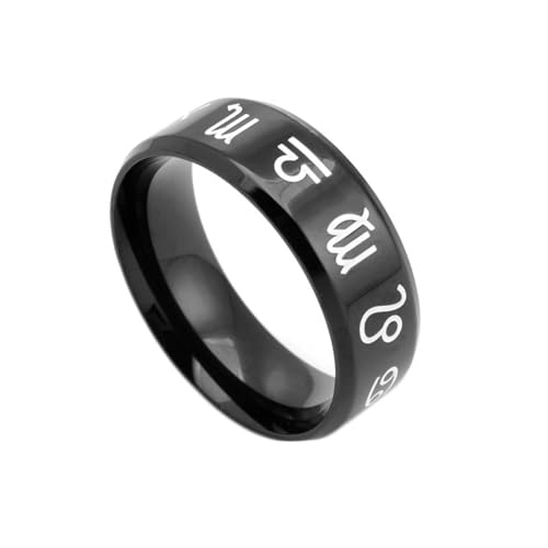 Dsnyu Black Ring Men, Verlobungsringe 12 Konstellation Herren Schmuck Titan Stahl Größe 54 (17.2) Cool Jahrestag Geschenk von Dsnyu