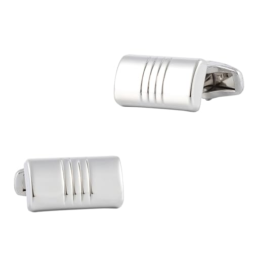 Dsnyu Cufflinks Set for Men, Manschettenknöpfe Silber Rechteck Hemd Anzug Herren Schmuck mit Geschenkbox von Dsnyu