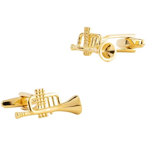 Dsnyu Cufflinks for Men Gold, Manschettenknöpfe Herren Trompete Hemd Anzug Schmuck mit Geschenkbox von Dsnyu