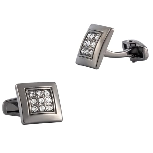 Dsnyu Cufflinks for Men Set, Manschettenknöpfe Vintage Dunkelgrau Quadratische Form Zirkonia Runde Form Hemd Anzug Herren Schmuck mit Geschenkbox Dsnyu Cufflinks for Men Set, Manschettenknöpfe Vintage Dunkelgrau Quadratische Form Zirkonia Runde Form Hemd Anzug Herren Schmuck mit Geschenkbox von Dsnyu