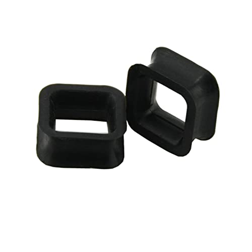 Dsnyu Earring Plug 12MM, 2er Set Quadratische Form Ohr Plug Herren, 1/2 inch Silikon Tunnel Schwarz von Dsnyu