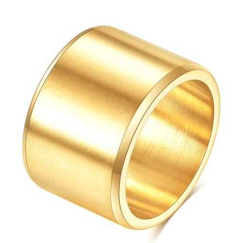 Dsnyu Edelstahl Ring Mann, Trauring Gold Breite Matte Hochzeitsringe Herren Elegant Schmuck Größe 54 (17.2) von Dsnyu