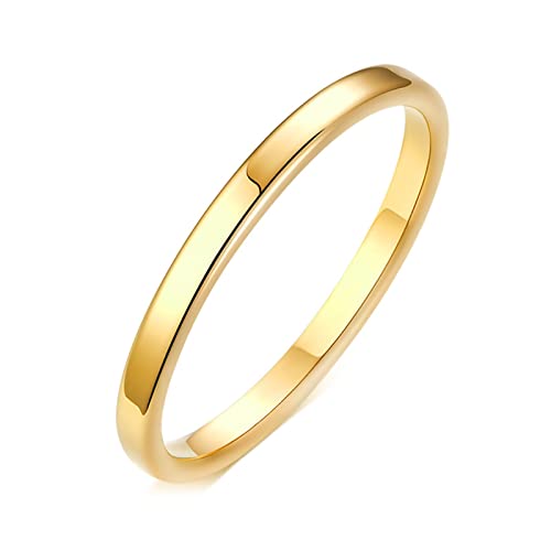 Dsnyu Edelstahl Ringe Poliert Stapelringe Midi Knuckle Knöchelringe Vorsteckringe 2MM Gold 60 (19.1) von Dsnyu