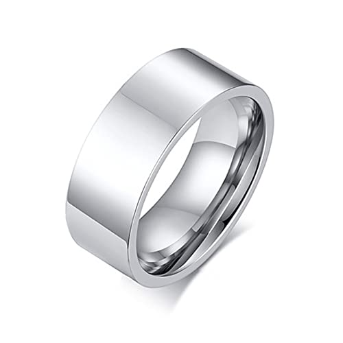 Dsnyu Edelstahl Ringe Poliert Stapelringe Midi Knuckle Knöchelringe Vorsteckringe 8MM Silber 65 (20.7) von Dsnyu