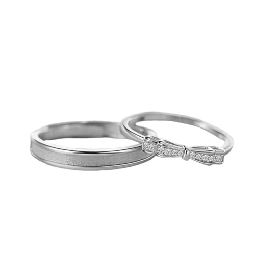 Dsnyu Eheringe 925 Silber, Verlobungsring Männer Band Silber Paar Partner Schmuck für Ihn Größe Verstellbar von Dsnyu