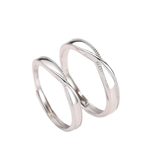 Dsnyu Eheringe 925 Silber, Verlobungsring mit Stein Möbiusband Silber Paar Partner Schmuck für Ihn Größe Verstellbar von Dsnyu
