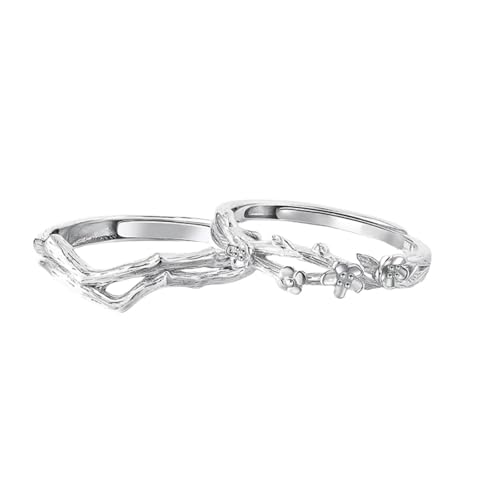 Dsnyu Eheringe 925 Sterling Silber, Hochzeitsringe Herren Filialen Silber Schmuck Größe Verstellbar von Dsnyu