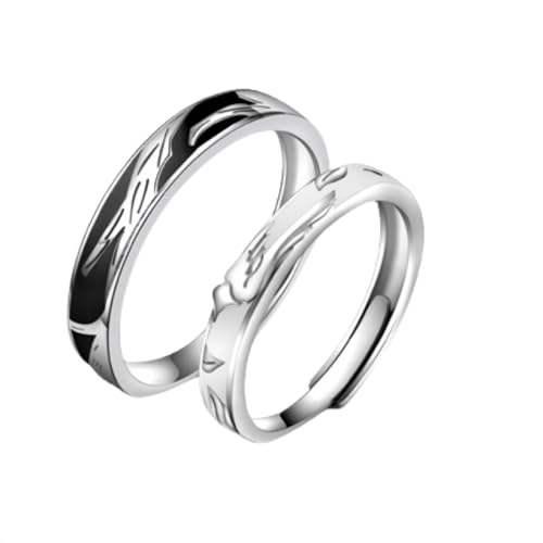 Dsnyu Eheringe 925 Sterling Silber, Promise Ring Herren Filialen Silber Schmuck Größe Verstellbar von Dsnyu