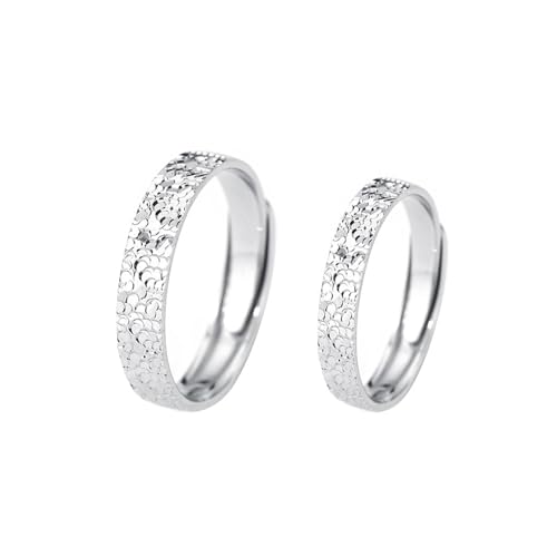 Dsnyu Eheringe Silber 925, Hochzeitsringe Männer Versetzte Dreidimensionale Punkte Silber Schmuck Größe Verstellbar von Dsnyu
