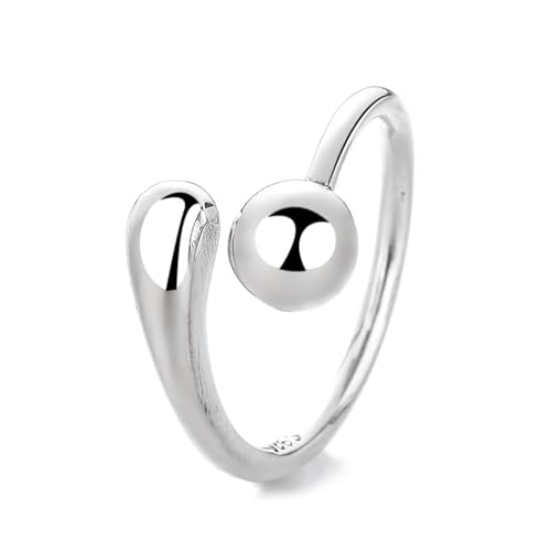Dsnyu Eheringe Silber 925, Verlobungsring Frauen Geometrischer Wassertropfenball Silber Schmuck Größe Verstellbar von Dsnyu