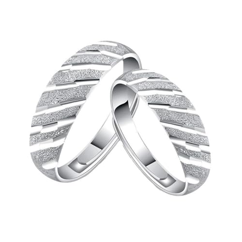 Dsnyu Eheringe Verstellbar, Sterling Silber Ring Männer S925 Meteorschauer Blitzsand Silber Schmuck von Dsnyu