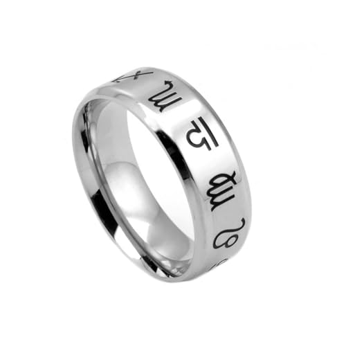 Dsnyu Engagement Ring For Men, Verlobungsring Silber 12 Konstellation Herren Schmuck Titan Stahl Größe 62 (19.7) Komfort Fit mit Box von Dsnyu