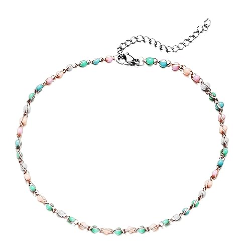Dsnyu Fußkettchen Silber Perlen, Fußkette Boho Edelstahl Fußschmuck 30cm Frauen Geschenk für Sommer Urlaub von Dsnyu