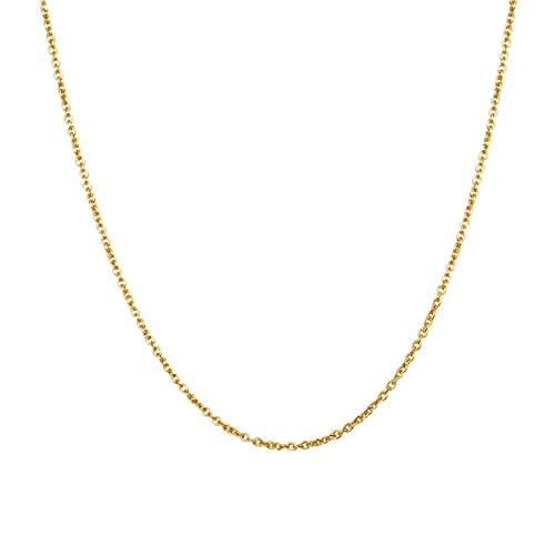 Dsnyu Gothic Kette Damen, 40CM Kette Zart, Gold Edelstahl Halsketten zum Jubiläum Breit 1.5MM von Dsnyu