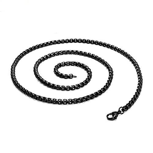 Dsnyu Halskette Herren, 60CM Partnerketten, Schwarz Edelstahl Kette zum Valentinstag Breit 2.5MM von Dsnyu