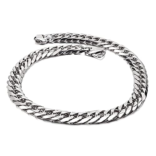 Dsnyu Herren Halskette, 50CM Halskette Retro, Silber Kette Edelstahl Klassik Schmuck Breit 13MM von Dsnyu