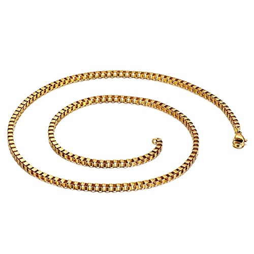 Dsnyu Herren Halskette, 65CM Kette Vintage Aesthetic, Gold Edelstahlketten für Sohn Breit 3MM von Dsnyu