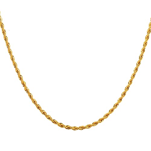 Dsnyu Herren Halskette, 65CM Paatnerkette, Gold Ketten Edelstahl Klassik Schmuck Breit 4MM von Dsnyu