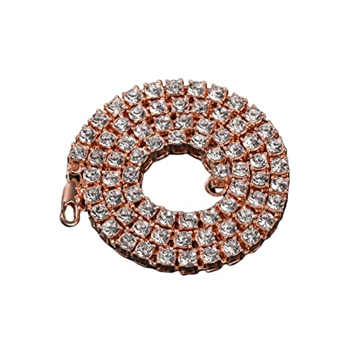 Dsnyu Herren Ketten, 90CM CZ Pärchen Kette, Rosegold Kette Rosevergoldet zum Jubiläum Breit 5.5MM von Dsnyu
