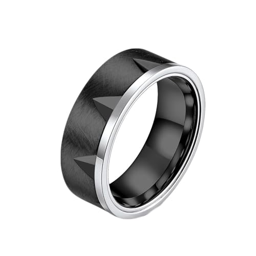 Dsnyu Herren Ring 60, Black Ring Man Matt Elegant Schmuck 8mm Breit Titan Stahl Cool Jahrestag Geschenk von Dsnyu