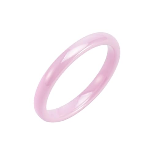 Dsnyu Herren Ringe 54, Ringe Frauen Vintage Rosa Einfach Stapelbar Schmuck 3mm Breit Keramik Komfort Fit mit Box von Dsnyu