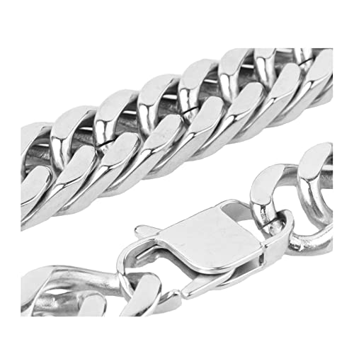 Dsnyu Ketten für Herren, 60CM Bordsteinkette, Silber Edelstahlkette Klassik Schmuck Breit 17MM von Dsnyu