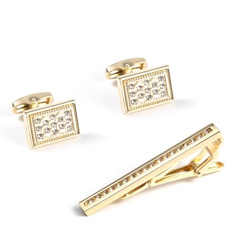 Dsnyu Krawattenklammer Und Manschettenknöpfe Set, Manchettenknoepfe Herren Gold Geometrisch Zirkonia Runde Form Hemd Anzug Schmuck mit Geschenkbox Dsnyu Krawattenklammer Und Manschettenknöpfe Set, Manchettenknoepfe Herren Gold Geometrisch Zirkonia Runde Form Hemd Anzug Schmuck mit Geschenkbox von Dsnyu