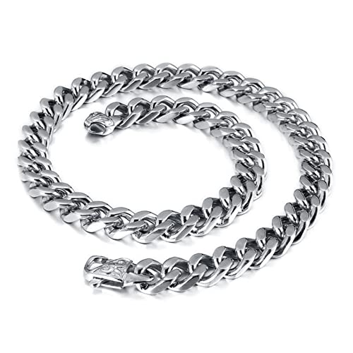 Dsnyu Männer Halskette, 60CM Lange Kette, Silber Edelstahl Halsketten für Verlobung Breit 12MM Dsnyu Männer Halskette, 60CM Lange Kette, Silber Edelstahl Halsketten für Verlobung Breit 12MM von Dsnyu
