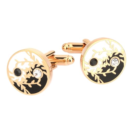 Dsnyu Manchettenknoepfe Herren Gold, Cufflinks Set for Men Tai Chi Im Chinesischen Stil Hemd Anzug Schmuck mit Geschenkbox von Dsnyu