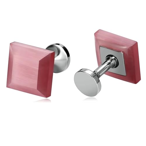 Dsnyu Manchettenknoepfe Herren Rosa, Manschettenknöpfe Edelstahl Quadrat Zirkonia Hemd Anzug Schmuck mit Geschenkbox Dsnyu Manchettenknoepfe Herren Rosa, Manschettenknöpfe Edelstahl Quadrat Zirkonia Hemd Anzug Schmuck mit Geschenkbox von Dsnyu