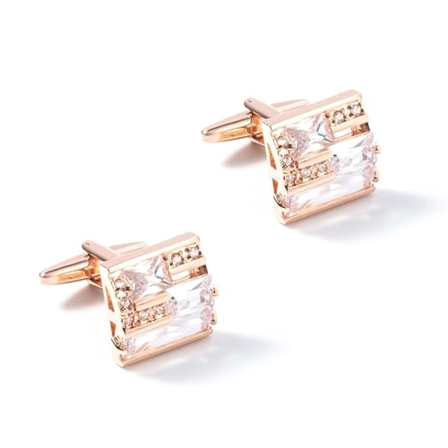 Dsnyu Manchettenknoepfe Herren Rosegold, Manschettenknöpfe Retro Quadratische Form Zirkonia Rechteckige Form Hemd Anzug Schmuck mit Geschenkbox Dsnyu Manchettenknoepfe Herren Rosegold, Manschettenknöpfe Retro Quadratische Form Zirkonia Rechteckige Form Hemd Anzug Schmuck mit Geschenkbox von Dsnyu
