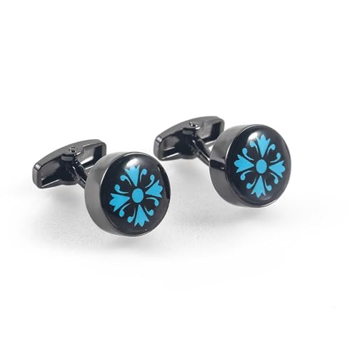 Dsnyu Manchettenknoepfe Herren Schwarz, Manschettenknöpfe Bräutigam Rund mit Geometrischem Muster Hemd Anzug Schmuck für Geburtstag Hochzeit Dsnyu Manchettenknoepfe Herren Schwarz, Manschettenknöpfe Bräutigam Rund mit Geometrischem Muster Hemd Anzug Schmuck für Geburtstag Hochzeit von Dsnyu