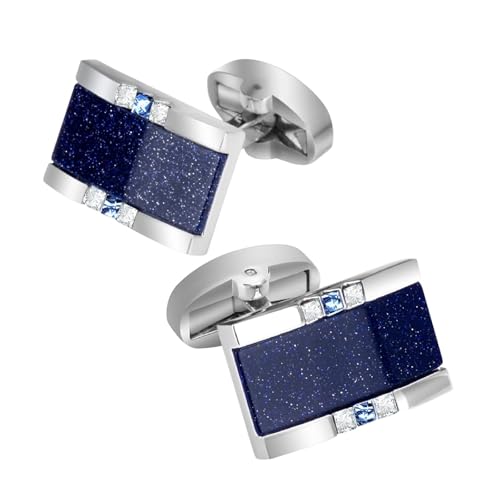 Dsnyu Manschettenknöpfe Blau, Manschettenknöpfe Herren Vintage Rechteckiger Sandsteinkristall Zirkonia Quadratische Form Hemd Anzug Schmuck für Geburtstag Hochzeit Dsnyu Manschettenknöpfe Blau, Manschettenknöpfe Herren Vintage Rechteckiger Sandsteinkristall Zirkonia Quadratische Form Hemd Anzug Schmuck für Geburtstag Hochzeit von Dsnyu