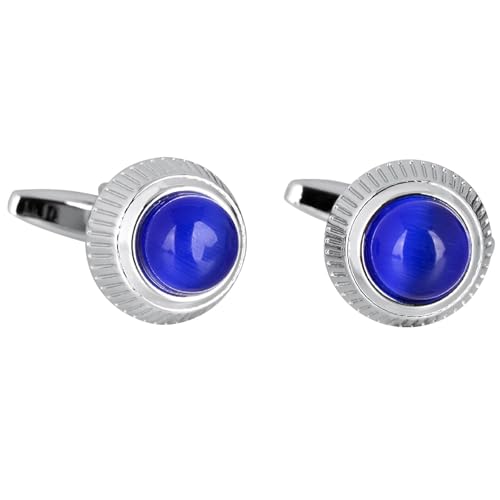 Dsnyu Manschettenknöpfe Blau Herren, Cufflinks for Men Set Runder Katzenaugenstein Zirkonia Hemd Anzug Schmuck mit Geschenkbox Dsnyu Manschettenknöpfe Blau Herren, Cufflinks for Men Set Runder Katzenaugenstein Zirkonia Hemd Anzug Schmuck mit Geschenkbox von Dsnyu