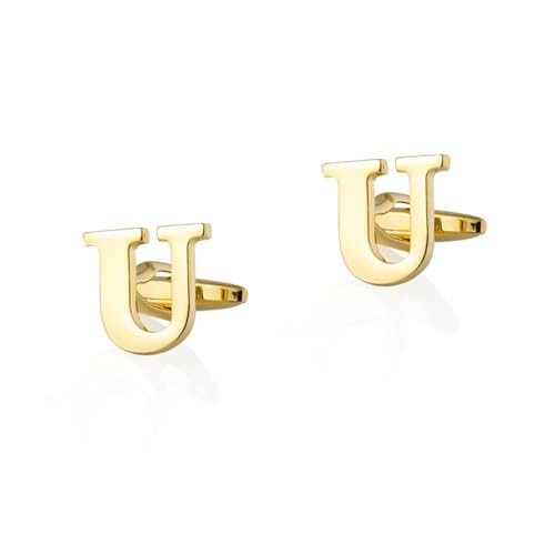 Dsnyu Manschettenknöpfe Gold G, Manschettenknöpfe Initialen Gold Buchstabe G Hemd Anzug Herren Schmuck mit Geschenkbox von Dsnyu