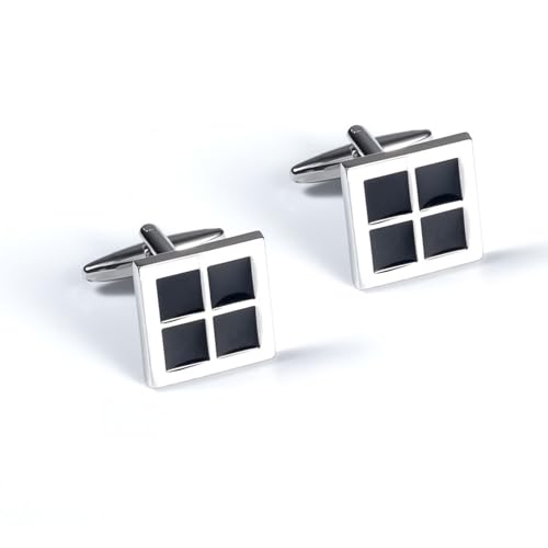 Dsnyu Manschettenknöpfe Herren, Manschettenknöpfe Silber Quadratische Form Hemd Anzug Schmuck mit Geschenkbox Dsnyu Manschettenknöpfe Herren, Manschettenknöpfe Silber Quadratische Form Hemd Anzug Schmuck mit Geschenkbox von Dsnyu