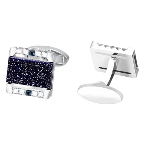 Dsnyu Manschettenknöpfe Herren Blau, Manschettenknöpfe Sandsteinkristall Zirkonia Rechteckige Form Hemd Anzug Schmuck mit Geschenkbox Dsnyu Manschettenknöpfe Herren Blau, Manschettenknöpfe Sandsteinkristall Zirkonia Rechteckige Form Hemd Anzug Schmuck mit Geschenkbox von Dsnyu