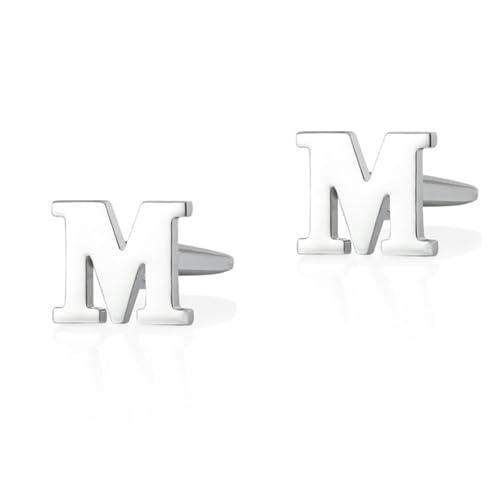 Dsnyu Manschettenknöpfe Herren Initialen, Manschettenknöpfe Silber Buchstabe F Hemd Anzug Schmuck mit Geschenkbox Dsnyu Manschettenknöpfe Herren Initialen, Manschettenknöpfe Silber Buchstabe F Hemd Anzug Schmuck mit Geschenkbox von Dsnyu