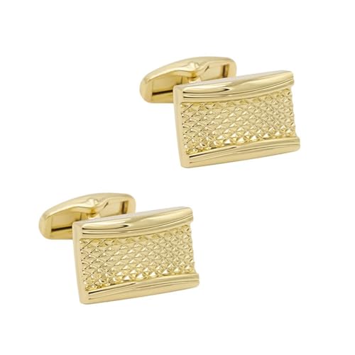 Dsnyu Manschettenknöpfe Herren Kupfer, Cufflinks Gold Geometrischer Typ Konkav Und Konvex Hemd Anzug Schmuck mit Geschenkbox von Dsnyu