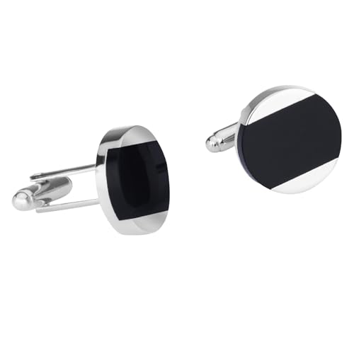 Dsnyu Manschettenknöpfe Herren Schwarz, Manschettenknöpfe Bräutigam Runder Achat Hemd Anzug Schmuck mit Geschenkbox Dsnyu Manschettenknöpfe Herren Schwarz, Manschettenknöpfe Bräutigam Runder Achat Hemd Anzug Schmuck mit Geschenkbox von Dsnyu