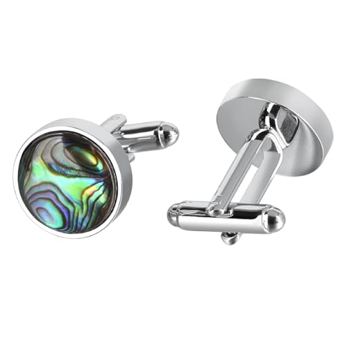 Dsnyu Manschettenknöpfe Herren Set, Cufflinks Shirt Farbe Runde Farbige Eingelegte Edelsteine Hemd Anzug Schmuck mit Geschenkbox Dsnyu Manschettenknöpfe Herren Set, Cufflinks Shirt Farbe Runde Farbige Eingelegte Edelsteine Hemd Anzug Schmuck mit Geschenkbox von Dsnyu