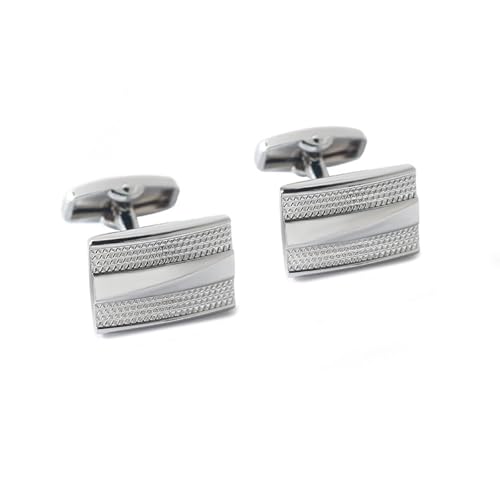 Dsnyu Manschettenknöpfe Herren Silber, Cufflinks Set for Men Rechteck Hemd Anzug Schmuck mit Geschenkbox von Dsnyu