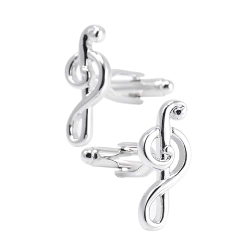 Dsnyu Manschettenknöpfe Herren Silber, Cufflinks for Men Musikalische Symbole Hemd Anzug Schmuck mit Geschenkbox von Dsnyu