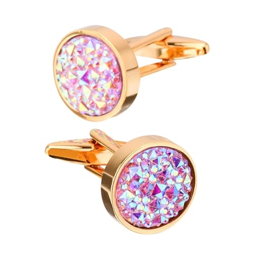 Dsnyu Manschettenknöpfe Set Herren, Manschettenknöpfe Farbe mit Glänzendem Buntem Stein Eingelegt Zirkonia Runde Form Hemd Anzug Schmuck mit Geschenkbox Dsnyu Manschettenknöpfe Set Herren, Manschettenknöpfe Farbe mit Glänzendem Buntem Stein Eingelegt Zirkonia Runde Form Hemd Anzug Schmuck mit Geschenkbox von Dsnyu