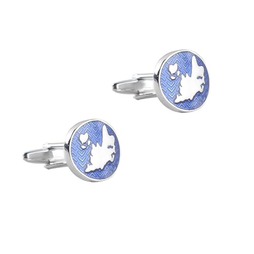 Dsnyu Manschettenknöpfe Silber Herren, Manschettenknöpfe Bräutigam Blau Runde Karte Hemd Anzug Schmuck mit Geschenkbox Dsnyu Manschettenknöpfe Silber Herren, Manschettenknöpfe Bräutigam Blau Runde Karte Hemd Anzug Schmuck mit Geschenkbox von Dsnyu