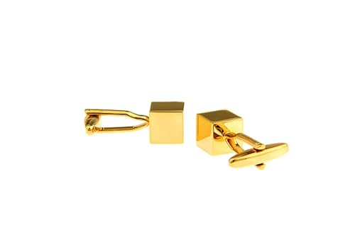 Dsnyu Manschettenknöpfe für Herren In Gold, Manschettenknöpfe Vintage Quadrat Hemd Anzug Schmuck für Geburtstag Hochzeit von Dsnyu