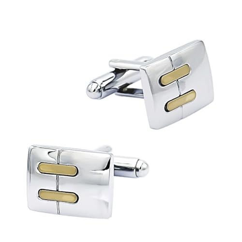 Dsnyu Manschettenknöpfe für Herren Silber, Cufflinks Set Gold Klassisches Rechteck Hemd Anzug Schmuck mit Geschenkbox von Dsnyu