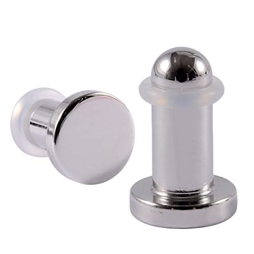 Dsnyu Ohr Plug 2MM, 2PCS Solider Zylinder Herren Ohrringe Plug, 12G Ohr Plug Edelstahl Silber von Dsnyu