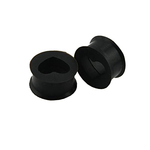 Dsnyu Ohr-Plugs 5MM, 2er Set Herzform Herren Tunnel, 4G Tunnel Paar Silikon Schwarz von Dsnyu